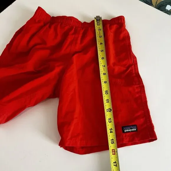 Patagonia Worn Wear Boys’ Baggies Shorts Size L Red Swim Trunks - Picture 7 of 7